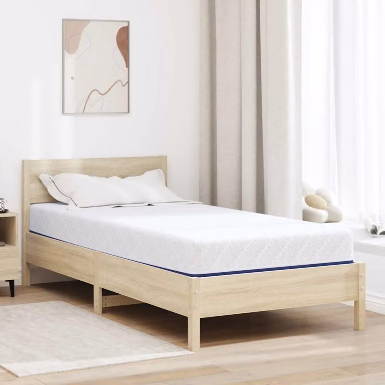 Materasso vidaXL in tessuto Jacquard bianco e blu con gel e regolazione della temperatura L 200 x L 90 x H 20 cm