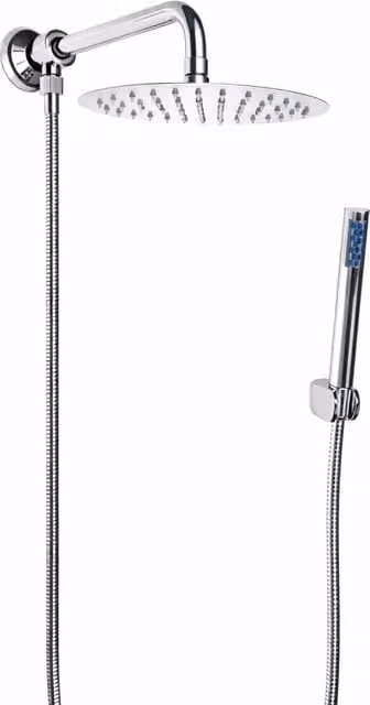 Kit doccia completo BAGNOCLIC con deviatore, doccino a mano e braccio cromato, Lunghezza braccio: 30 cm