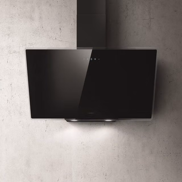 Cappa a parete Elica SHIRE BK/A/60 in vetro nero con display LED, L: 59.8 cm