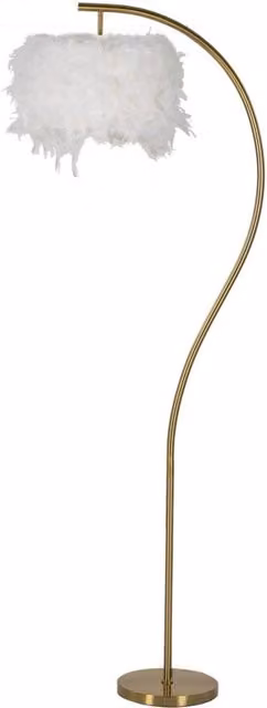 Lampada da terra ad arco Charme1921 in metallo oro/ottone e bianco L/P/H: 60 x 33 x 170 cm