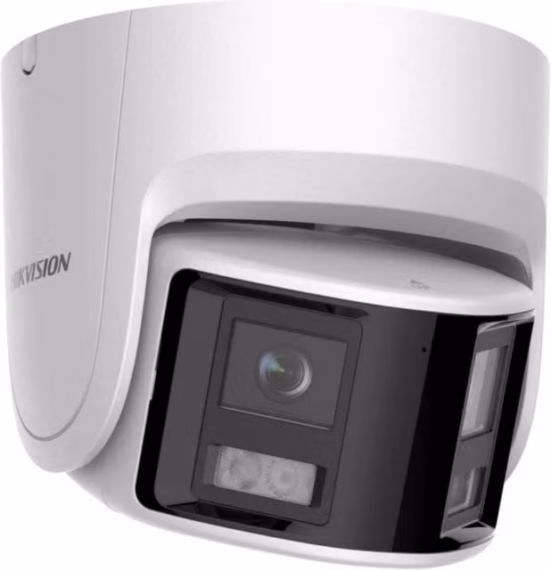 Telecamera di sorveglianza panoramica Hikvision DS-2CD2346G2P-ISU/SL AcuSense Turret da 4MP bianca