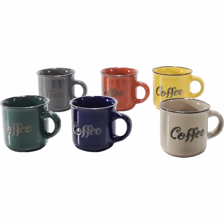 Set di 6 tazzine da caffè espresso GUSTO CASA in stoneware multicolore, capacità 120 ml