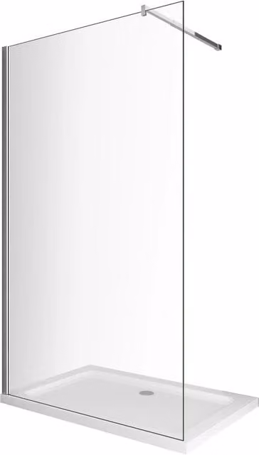 Parete doccia Walk in Laneri trasparente con vetro da 8 mm, reversibile, H: 200 cm, L: 78-80 cm