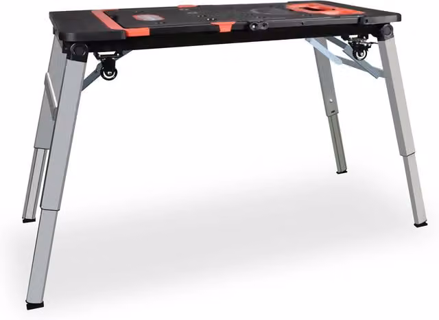 Tavolo da lavoro multifunzione 5in1 Boudech pieghevole e portatile con ruote, colore nero, L/P/H: 150 x 80 x 108 cm