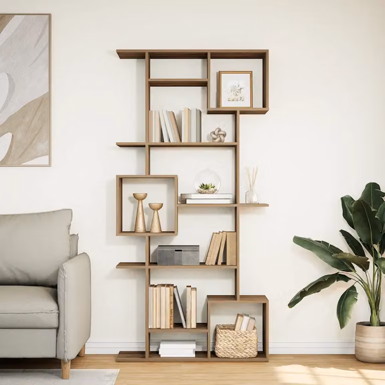 Libreria vidaXL in Legno Rovere Marrone per Soggiorno L: 92 cm, P: 29 cm, H: 188 cm