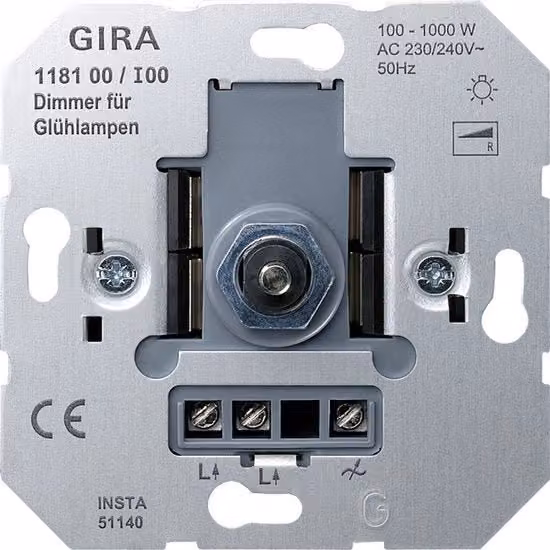 Dimmer di Unità Base Gira 118100 - Argento