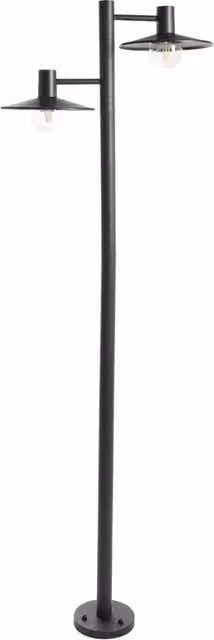 Lampione da sentiero BELIANI a 2 luci nero con design moderno per esterno e giardino in alluminio e plastica IP44