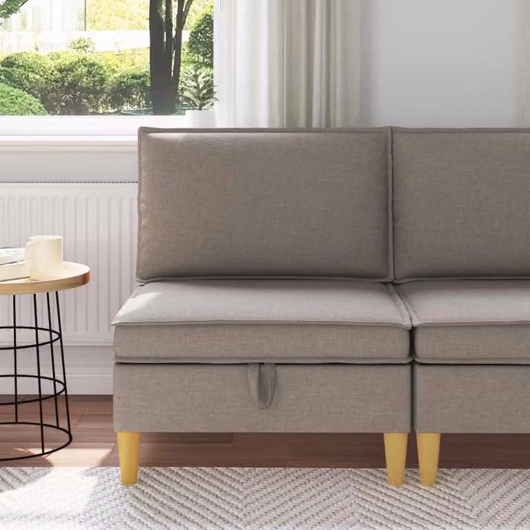Divano con contenitore vidaXL in tessuto e legno con design minimalista per il tuo soggiorno