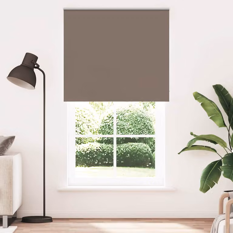 Tenda a Rullo Oscurante vidaXL in Poliestere, Colore Marrone, L: 130 cm, H: 210 cm