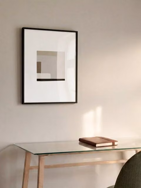 Quadro astratto minimalista Grav Kenay Home, poster in carta, L: 30 cm x H: 40 cm, multicolore beige, grigio, bianco e nero