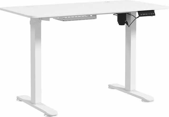 Scrivania sit-stand regolabile in altezza Aosom Italy, Bianco, L: 120 cm, P: 60 cm, H: 72-116 cm