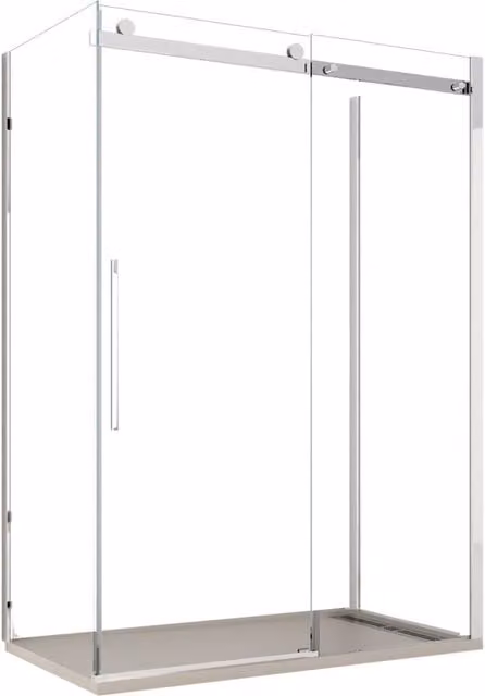 Box doccia Olimpo Docce a tre lati con porta scorrevole trasparente, forma a U rettangolare, vetro da 8 mm con trattamento anticalcare, H 195 cm x L 130 cm x P 90 cm