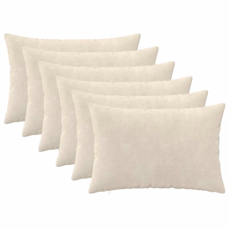 Set di 6 federe vidaXL HEERLEN in microfibra color beige, L 60 cm x P 40 cm
