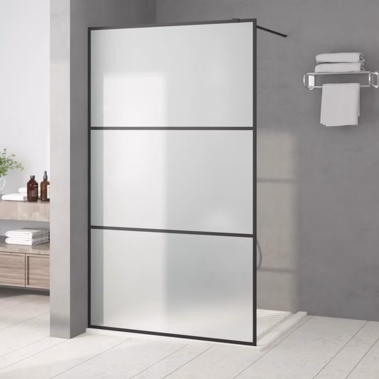 Parete Doccia Walk in vidaXL in Vetro Smerigliato, L: 115 cm, H: 195 cm