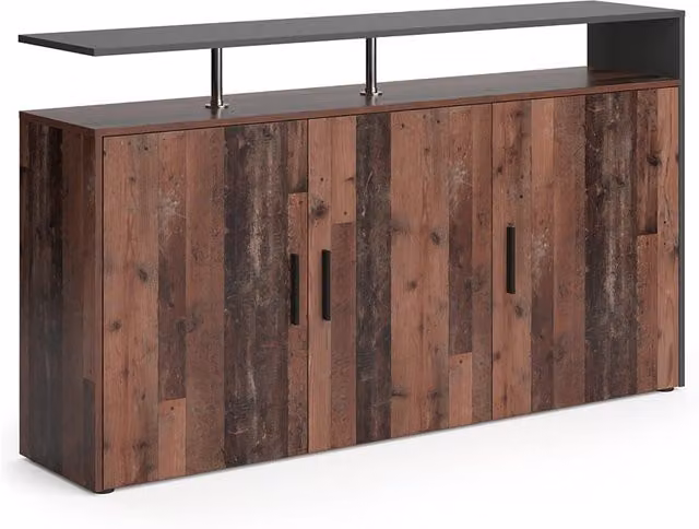 Credenza Amato Vicco in legno antico colore marrone L: 91.6 cm, P: 35 cm, H: 160 cm