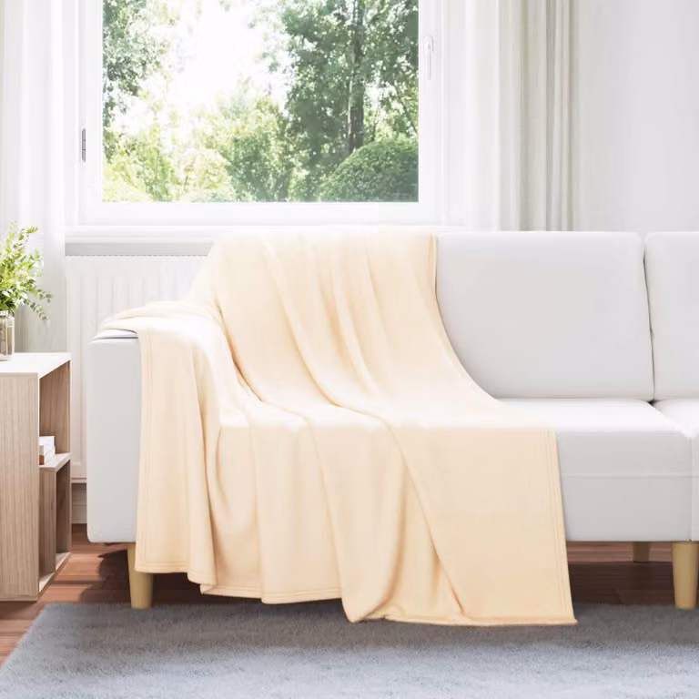 Set di 24 coperte in pile vidaXL beige, morbide e lavabili, L 200 cm x P 150 cm