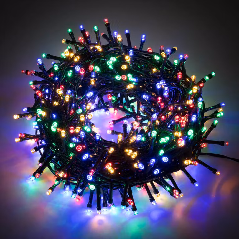 Dictrolux Catena Luminosa Compact RGB con 500 LED Multicolor, Lunghezza: 25 m