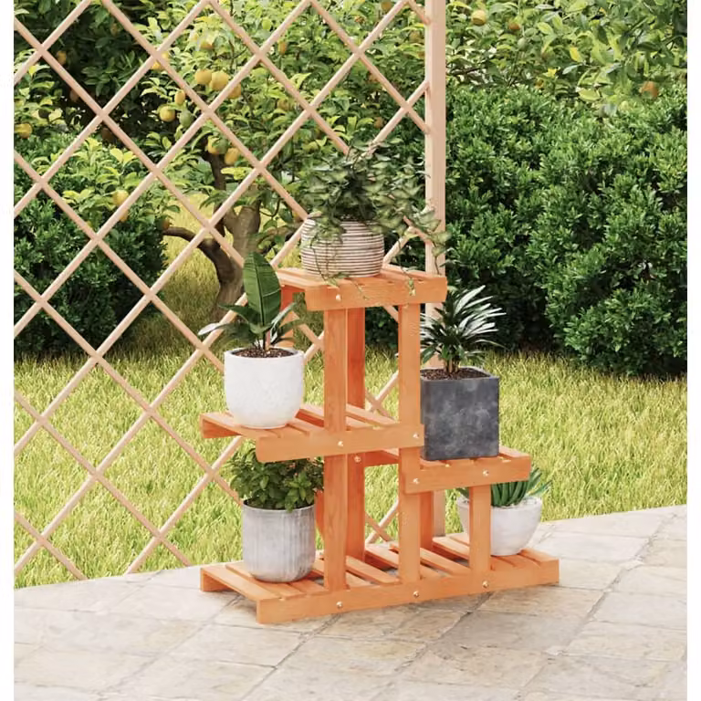 vidaXL Portafiori in Legno di Abete Marrone L: 58 cm, P: 25 cm, H: 51 cm