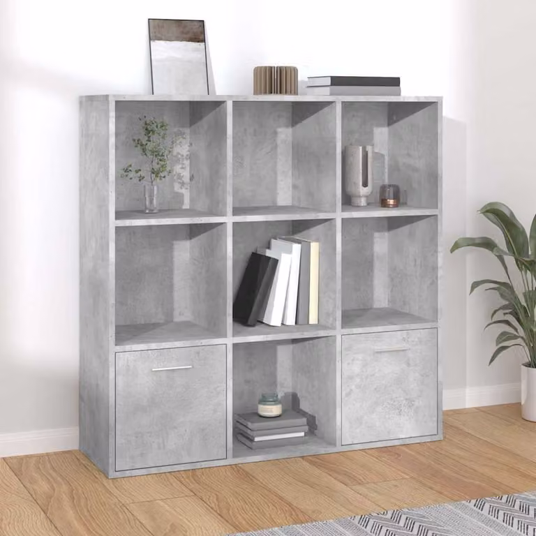Libreria a cubo vidaXL in legno e MDF, Grigio, L 98 x P 30 x H 98 cm