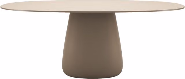 Qeeboo Cobble Tavolo ovale in HPL nero e beige L: 109 cm, P: 75 cm