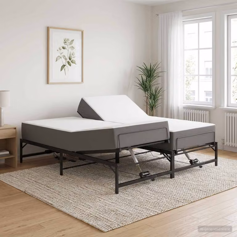 vidaXL Telaio Letto Elettrico Motorizzato in Metallo Nero L: 160 cm, P: 200 cm