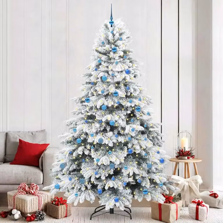 Albero di Natale artificiale a cono vidaXL verde con 300 LED bianco caldo, Altezza: 240 cm