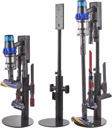 VEVOR Supporto Universale per Aspirapolvere Compatibile con Dyson V7 V8 V10 V11 V12 V15 SV10 SV12 SV14 SV18 SV21 e Accessori con 3 Clip e Altezza Regolabile, Grigio e Nero