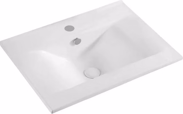 Lavabo sopra-piano rettangolare LINPH in ceramica bianco L: 62 cm, P: 46 cm