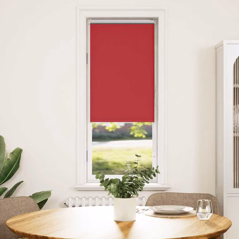 vidaXL Tenda a Rullo Oscurante in Poliestere, Colore Rosso, L: 60 cm, H: 130 cm