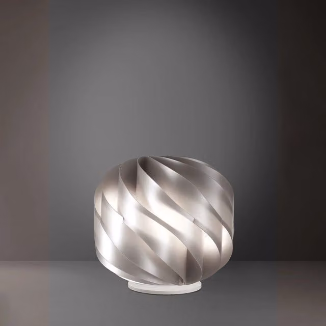 Lampada da scrivania moderna Globe Polilux Linea Zero argento con 1 luce E27, diametro: 40 cm