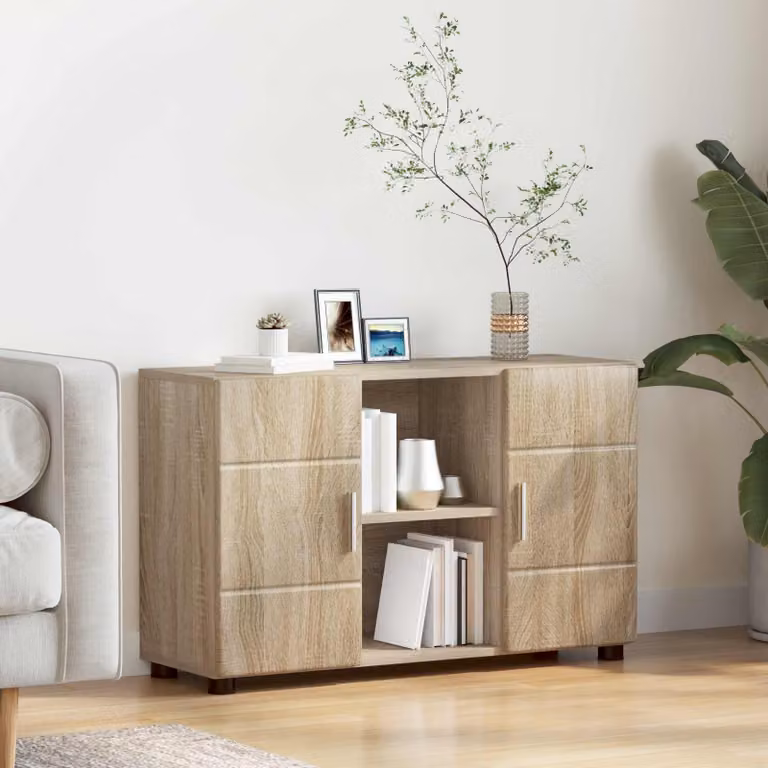 Credenza moderna vidaXL FLORIN in Rovere Sonoma, L 88,5 x P 30,5 x H 55,5 cm