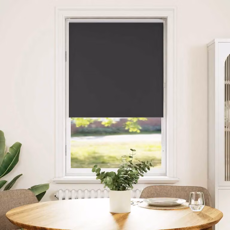 Tenda a Rullo Oscurante vidaXL in Poliestere, Colore Antracite o Nero, L: 80 cm, H: 130 cm
