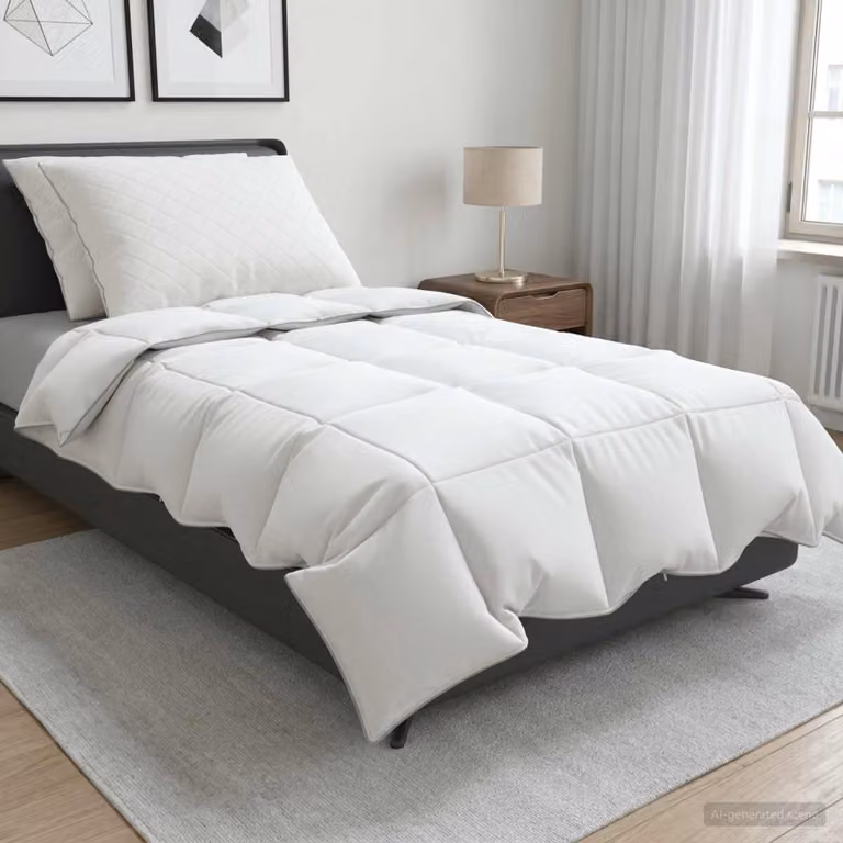 Set di 3 piumoni e cuscini vidaXL FULDA in piume d'oca bianchi, estivi e traspiranti, L/P: 155 x 220 cm