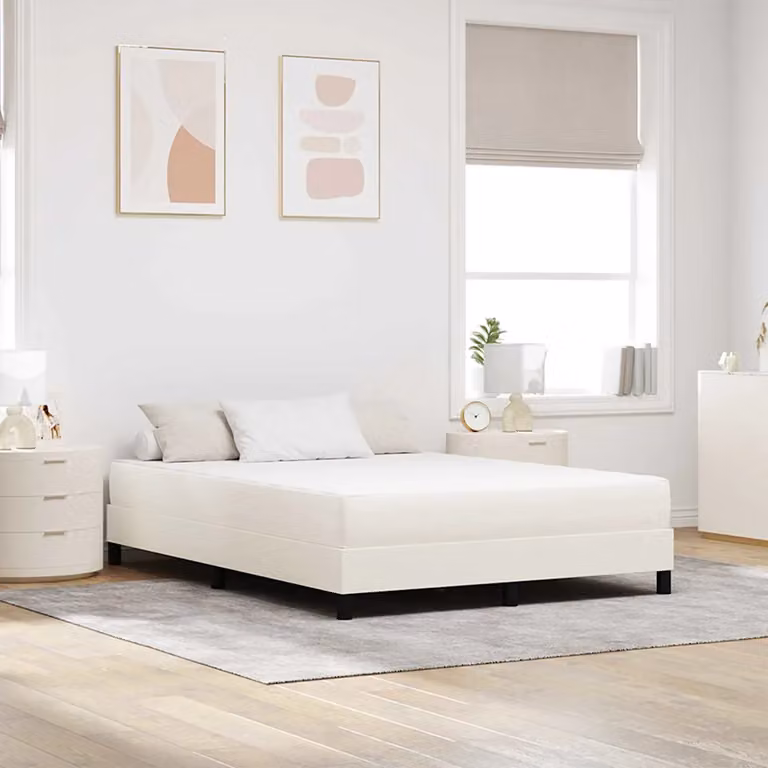 vidaXL Materasso a Molle Insacchettate in Tessuto Beige e Bianco L/P/H: 140 x 200 x 20 cm