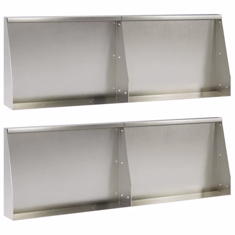 Set di 4 pezzi di aiuole rialzate vidaXL in acciaio inox argento per giardino ornamentale, L: 60 cm, P: 12 cm, H: 50 cm