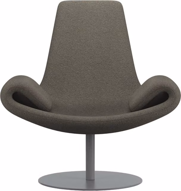 Poltrona Lounge Qeeboo Wing in tessuto grigio con struttura in metallo L: 148 cm, P: 102 cm, H: 79 cm