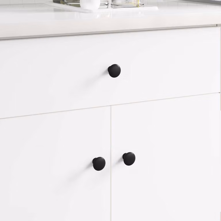 Set di 2 maniglie a pomello vidaXL in alluminio nero opaco Ø 30 mm