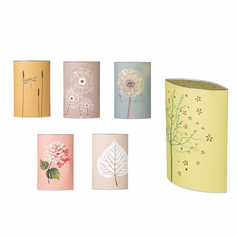 DICTROLUX Lampada LED Secret Dream in Carta Telata Olandese Gialla, Altezza: 20 cm