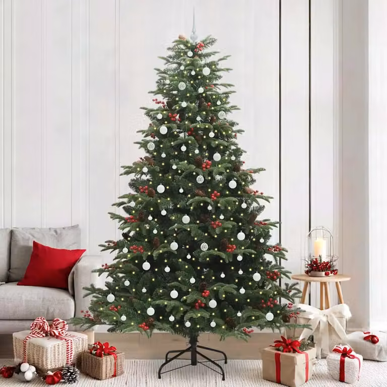 Albero di Natale artificiale vidaXL verde con 300 LED luce bianca calda, Altezza: 240 cm