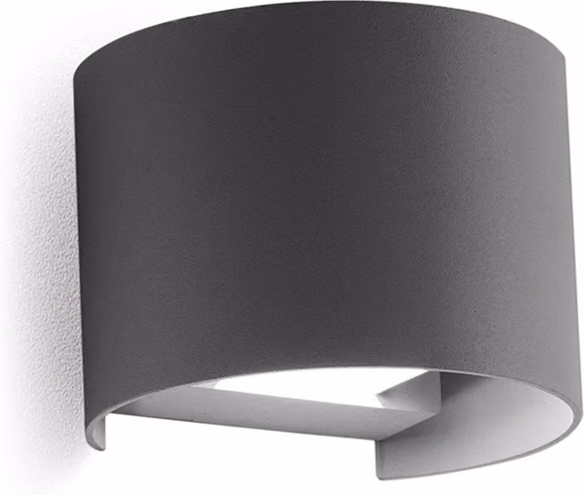 Applique da esterno Gea con LED regolabile in metallo grigio IP54
