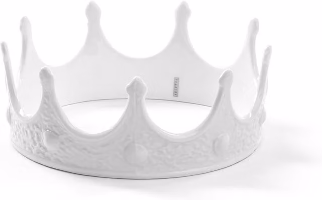 Seletti Memorabilia My Crown decorazione da tavolo in ceramica bianca H: 18,5 cm, L: 18,5 cm, P: 7,5 cm