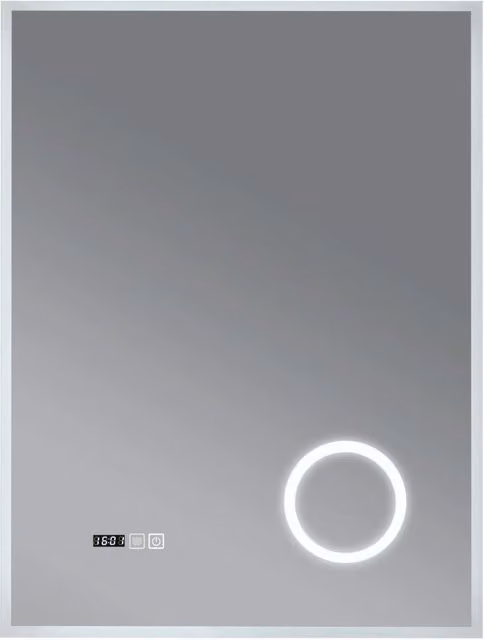 Specchio da bagno moderno con LED e touch switch, bianco, L: 80 cm, H: 60 cm