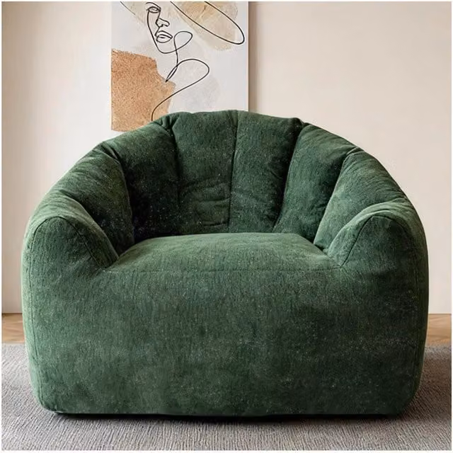 Poltrona a Sacco Ergonomica MINIMAL Relax in Tessuto Verde per Adulti