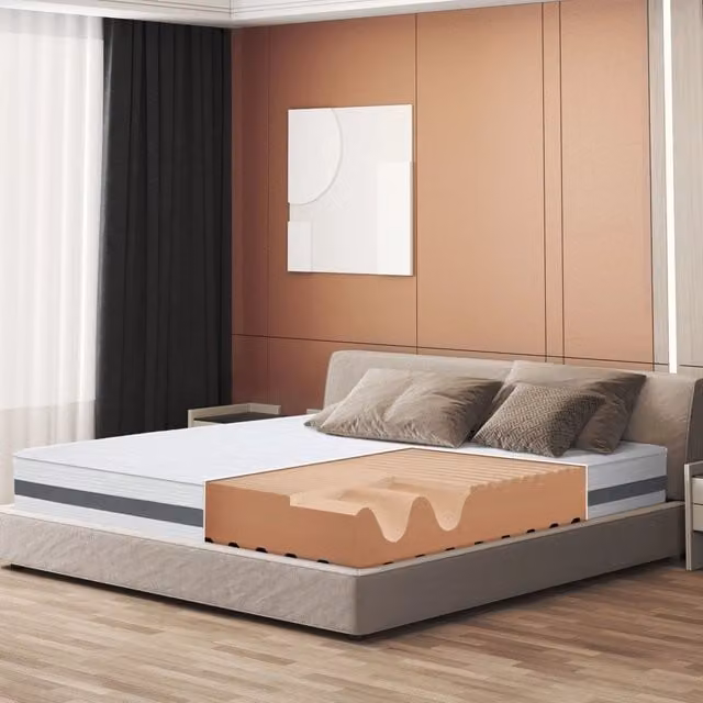 Materasso Matrimoniale Francese The White Stone in Memory Foam Bianco, Antibatterico e Termoregolatore, L/P/H: 140 x 200 x 25 cm