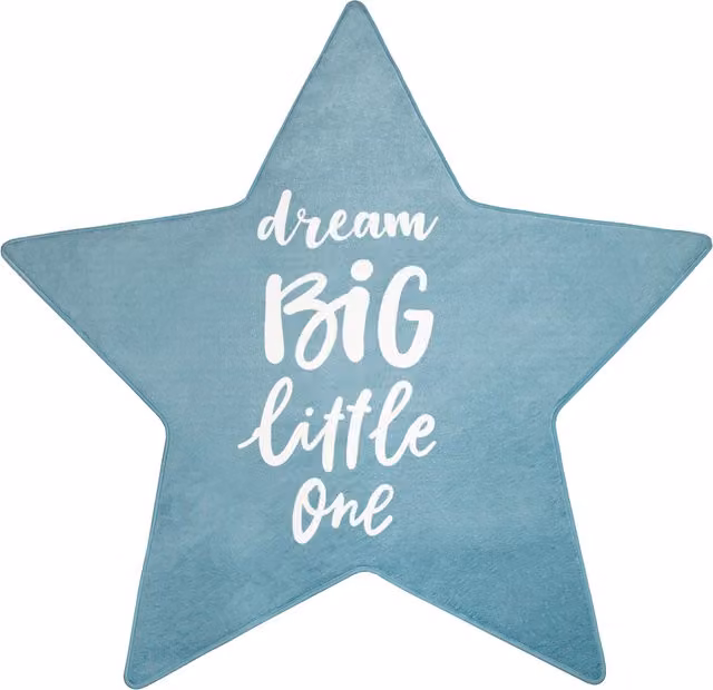 Tappeto lavabile per bambini Chiko blu a forma di stella con motivo blossom, diametro 150 cm