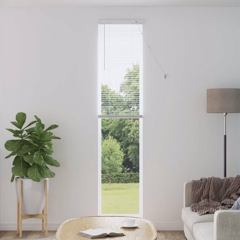 Tenda Veneziana vidaXL in PVC Bianco, L: 213 cm, P: 50 cm, Larghezza lamelle: 25 mm