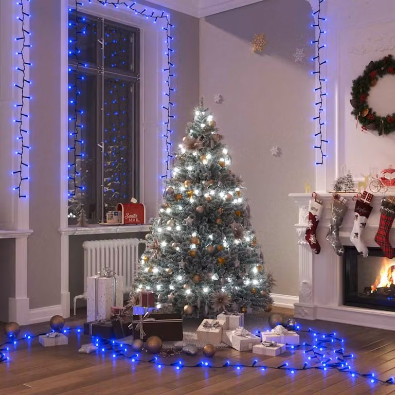 Stringa LED compatta vidaXL con 400 luci blu in PVC per decorazioni natalizie
