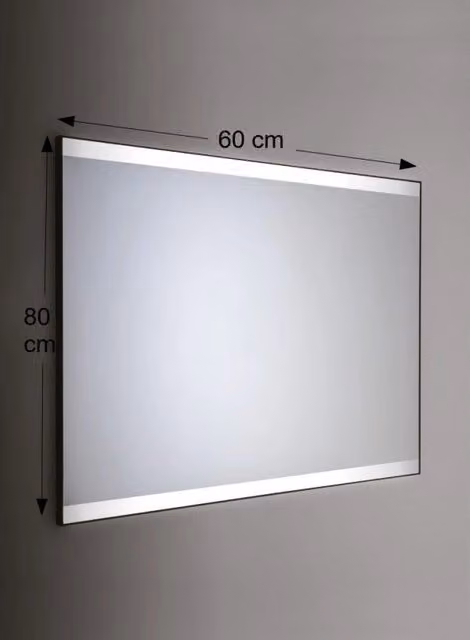 Specchio da parete rettangolare Etrusca con retroilluminazione LED bianco L: 60 cm, H: 80 cm