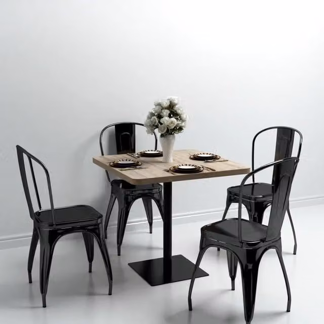Tavolo Bistrot Quadrato vidaXL in MDF e Metallo Marrone L/P/H: 80 x 80 x 75 cm