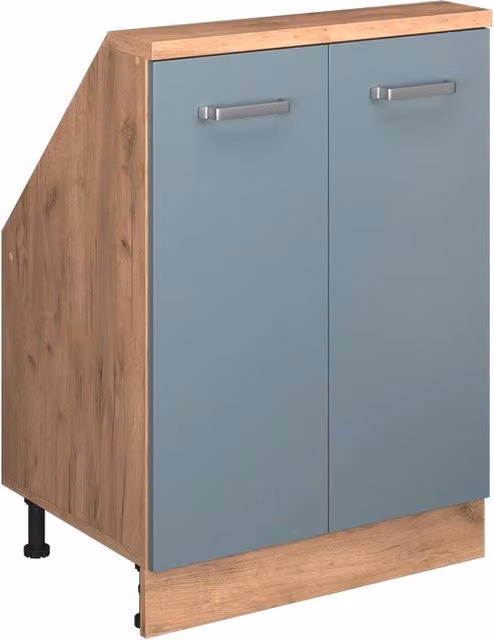 Mobile sottotetto Vicco Rion Grigio-blu e Rovere dorato con 2 ante, L: 120 cm, P: 60 cm, H: 83.8 cm